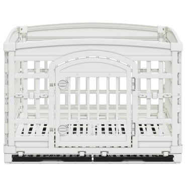 vidaXL Αλάνα Σκύλου 4 Πάνελ 177,5 x 154,5 x 112 εκ Πλαστικό Λευκό