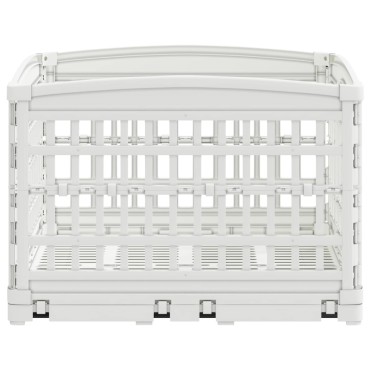 vidaXL Αλάνα Σκύλου 4 Πάνελ 177,5 x 154,5 x 112 εκ Πλαστικό Λευκό