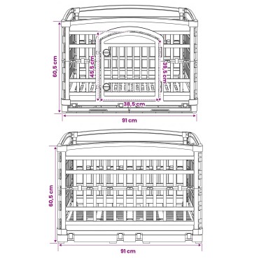 vidaXL Αλάνα Σκύλου 4 Πάνελ 177,5 x 154,5 x 112 εκ Πλαστικό Λευκό