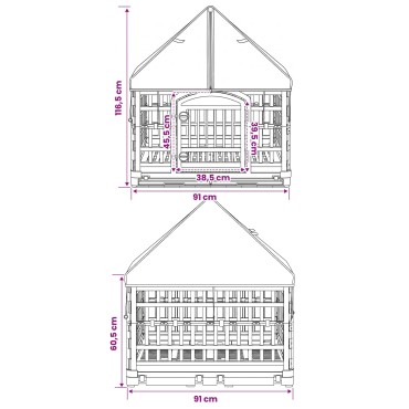 vidaXL 4 Πάνελ Τσουληθράκι με Σκεπή 177,5 x 154,5 x 112 εκ Πλαστικό