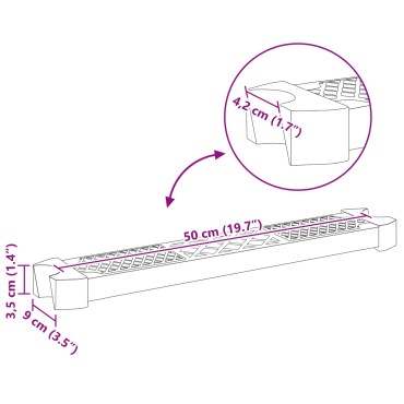 vidaXL Ανταλλακτικό σκαλοπάτι σκάλας πισίνας 50 x 9 x 3,5 εκ.