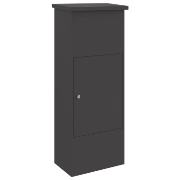vidaXL Θυρίδα Πακέτων με αποθήκευση Μαύρο 44,5 x 29 x 110,5 εκ Ατσάλι