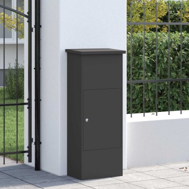 vidaXL Θυρίδα Πακέτων με αποθήκευση Μαύρο 44,5 x 29 x 110,5 εκ Ατσάλι