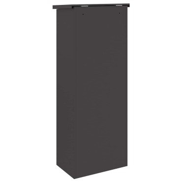 vidaXL Θυρίδα Πακέτων με αποθήκευση Μαύρο 44,5 x 29 x 110,5 εκ Ατσάλι