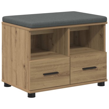 vidaXL Πάγκος Παπουτσιών με Μαξιλάρι Artisan Δρυς 60x38x46 εκ 1 τεμ.