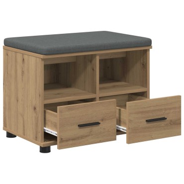 vidaXL Πάγκος Παπουτσιών με Μαξιλάρι Artisan Δρυς 60x38x46 εκ 1 τεμ.
