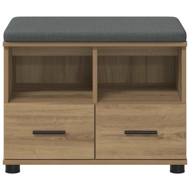 vidaXL Πάγκος Παπουτσιών με Μαξιλάρι Artisan Δρυς 60x38x46 εκ 1 τεμ.