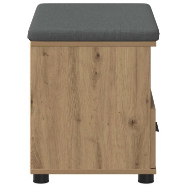 vidaXL Πάγκος Παπουτσιών με Μαξιλάρι Artisan Δρυς 60x38x46 εκ 1 τεμ.