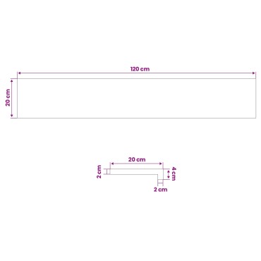 vidaXL Παράθυρα 2 τμχ. Καφέ 120 x 20 x 2 cm Στερεό ξύλο οξιάς
