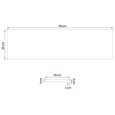 vidaXL Παράθυρα 2 τμχ. Καφέ 90 x 25 x 2 cm Στερεό ξύλο οξιάς
