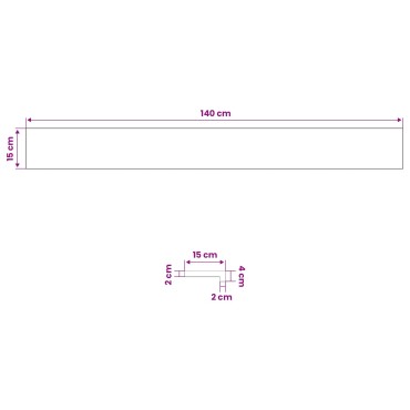 vidaXL Παράθυρα 2 τμχ. Βερνίκι 140 x 15 x 2 cm Στερεό ξύλο οξιάς