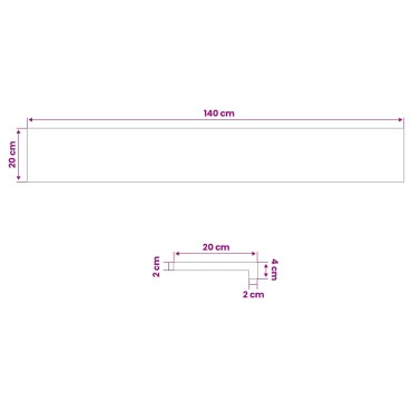 vidaXL Παράθυρα 2 τμχ. Βερνίκι 140 x 20 x 2 cm Στερεό ξύλο οξιάς