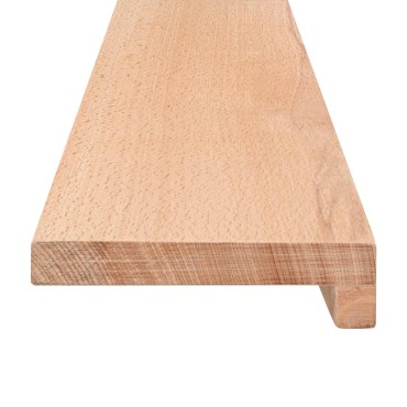 vidaXL Παράθυρα 2 τμχ. Φυσικό 140 x 30 x 2 cm Στερεό ξύλο οξιάς
