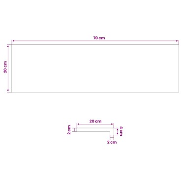 vidaXL Παράθυρα 2 τμχ. Φυσικό 70 x 20 x 2 cm Στερεό ξύλο οξιάς