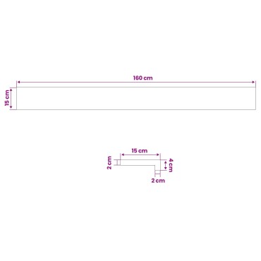 vidaXL Παράθυρα 2 τμχ. Ανοιχτό καφέ 160 x 15 x 2 cm Στερεό ξύλο οξιάς