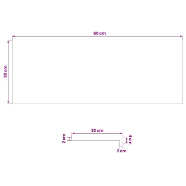 vidaXL Παράθυρα 2 τμχ. Καφέ 80x 30 x 2 εκ. Στερεό ξύλο οξιάς