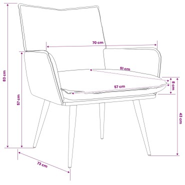 vidaXL Πολυθρόνα Κόκκινο Τεχνητό Δέρμα 70x73x83cm 1 τεμ.
