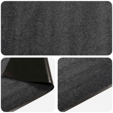 vidaXL Χαλάκι Εξώπορτας Ανοιχτό γκρι 60 x 40 cm 100% Πολυαμίδιο