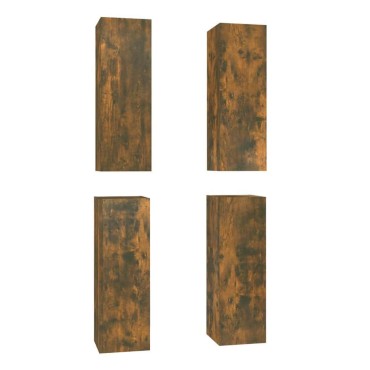 vidaXL Έπιπλα Τηλεόρασης4 τεμ. Καπν. Δρυς 30,5x30x90cm Επ. Ξύλο