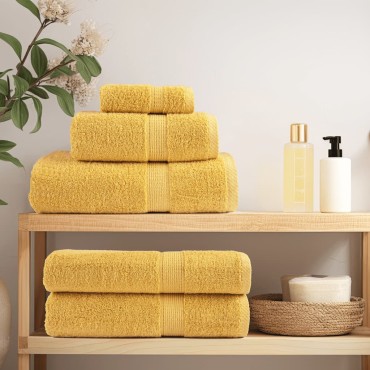 vidaXL Πετσέτες Ξενώνα Premium SOLUND 4 τεμ. Χρυσές 30x50 εκ. 600 γρ./τ.μ.