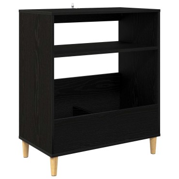 vidaXL Βάση πικάπ Μαύρη Δρυς 71x39,5x83cm Επεξεργασμένο Ξύλο