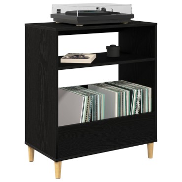 vidaXL Βάση πικάπ Μαύρη Δρυς 71x39,5x83cm Επεξεργασμένο Ξύλο