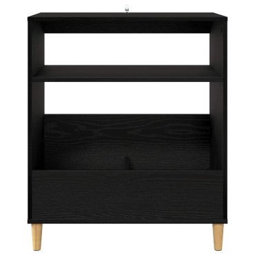 vidaXL Βάση πικάπ Μαύρη Δρυς 71x39,5x83cm Επεξεργασμένο Ξύλο