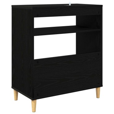 vidaXL Βάση πικάπ Μαύρη Δρυς 71x39,5x83cm Επεξεργασμένο Ξύλο