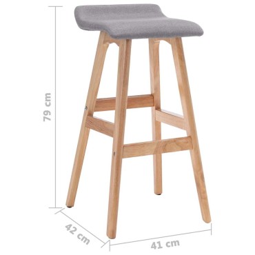 vidaXL Καρέκλα Μπαρ Ανοιχτό Γκρι Υφασμάτινη 41x42x79cm 1 τεμ.