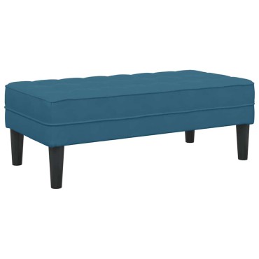 vidaXL παγκάκι με μαξιλάρι Μπλε 113x57x39cm Βελούδο