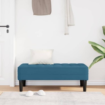 vidaXL παγκάκι με μαξιλάρι Μπλε 113x57x39cm Βελούδο