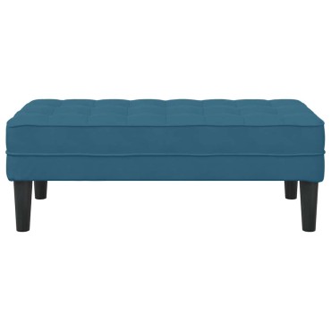 vidaXL παγκάκι με μαξιλάρι Μπλε 113x57x39cm Βελούδο