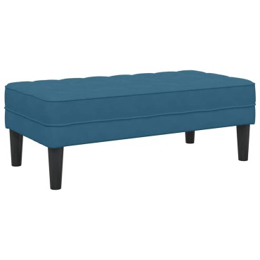 vidaXL παγκάκι με μαξιλάρι Μπλε 113x57x39cm Βελούδο