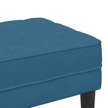 vidaXL παγκάκι με μαξιλάρι Μπλε 113x57x39cm Βελούδο