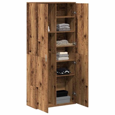 vidaXL Ψηλή Ντουλάπα 80x35x180cm Επεξεργασμένο Ξύλο Παλιό Ξύλο
