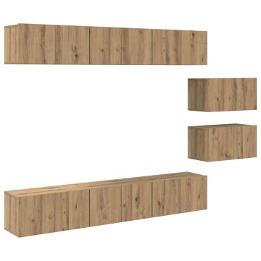 vidaXL Σετ επίπλου τηλεόρασης 8 τμχ. Artisan Oak Επεξεργασμένο Ξύλο