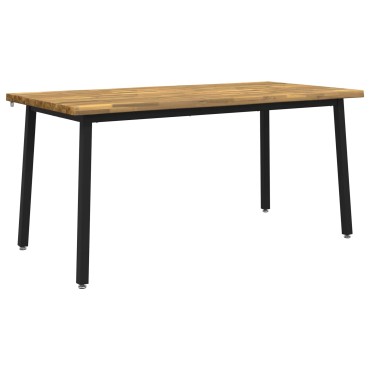 vidaXL Τραπέζι Φαγητού με Ζωντανό Χείλος 160x80x75cm Λευκό 1 τεμ.