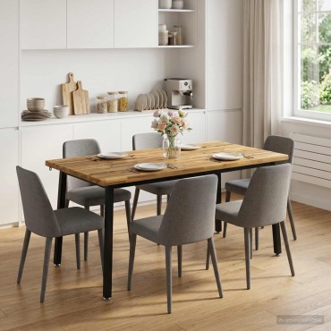 vidaXL Τραπέζι Φαγητού με Ζωντανό Χείλος 160x80x75cm Λευκό 1 τεμ.