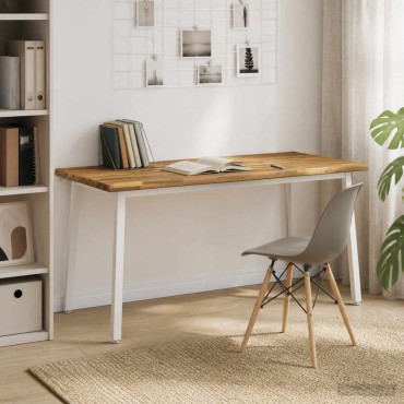 vidaXL Τραπέζι Φαγητού με Ζωντανό Χείλος 160x90x75cm Λευκό 1 τεμ.