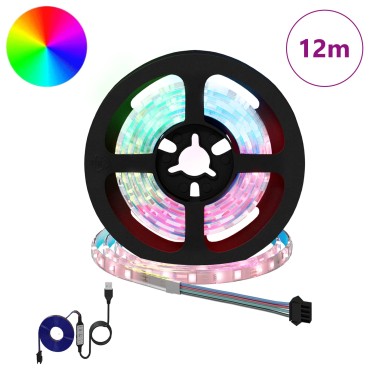 vidaXL Λωρίδα LED 12 τμχ. Μαύρο και Διαφανές Χαλκός και Πλαστικό