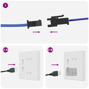 vidaXL Λωρίδα LED 2 τμχ. Μαύρο και Πολύχρωμο Χαλκός και Πλαστικό