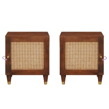 vidaXL Κομοδίνο Καφέ 40x33,5x46cm Μασίφ ξύλο ακακίας 1 τεμ.