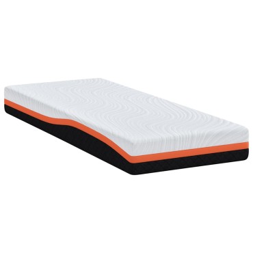 vidaXL Στρώμα Λευκό και Μαύρο 70x200cm Ζακάρ ύφασμα 1 τεμ. - Μονό