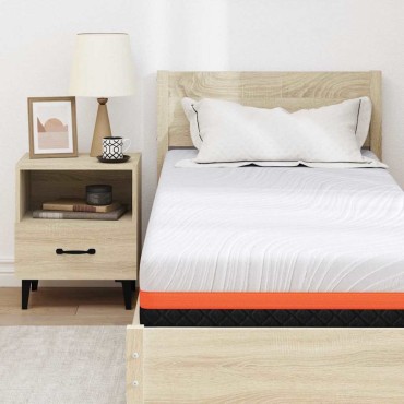 vidaXL Στρώμα Λευκό και Μαύρο 70x200cm Ζακάρ ύφασμα 1 τεμ. - Μονό