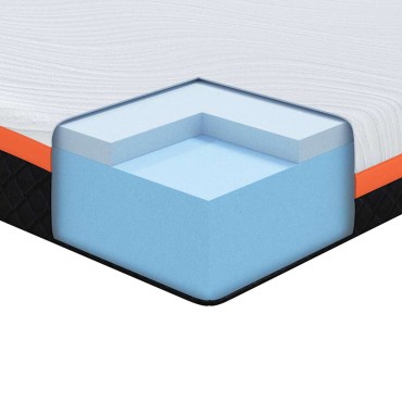 vidaXL Στρώμα Λευκό και Μαύρο 70x200cm Ζακάρ ύφασμα 1 τεμ. - Μονό