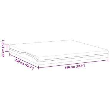 vidaXL Στρώμα Λευκό και Μαύρο 180x200cm Ζακάρ ύφασμα 1 τεμ. - Διπλό