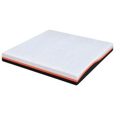 vidaXL Στρώμα Λευκό και Μαύρο 180x200cm Ζακάρ ύφασμα 1 τεμ. - Διπλό