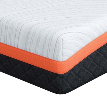 vidaXL Στρώμα Λευκό και Μαύρο 200x200cm Ζακάρ ύφασμα 1 τεμ. - Διπλό