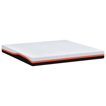 vidaXL Στρώμα Λευκό και Μαύρο 200x200cm Ζακάρ ύφασμα 1 τεμ. - Διπλό
