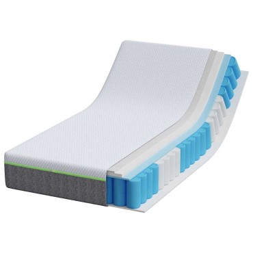 vidaXL Στρώμα Μέτρια μαλακό 80x160cm Λευκό και Γκρι 1 τεμ. - Μονό